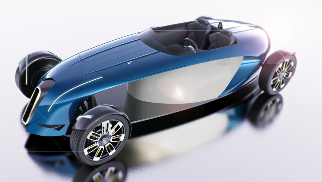 Bugatti Type 151 Concept threequarters front view render